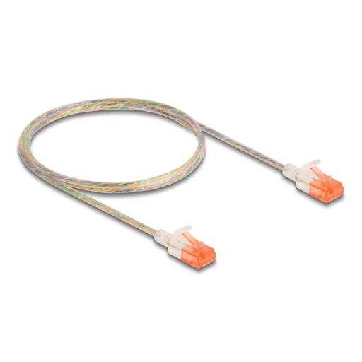 Delock RJ45 hálózati kábel Cat.6A U/UTP vékony 1 m áttetsző (80353)
