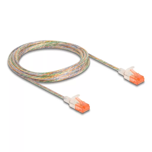 Delock RJ45 hálózati kábel Cat.6A U/UTP vékony 3 m áttetsző (80355)