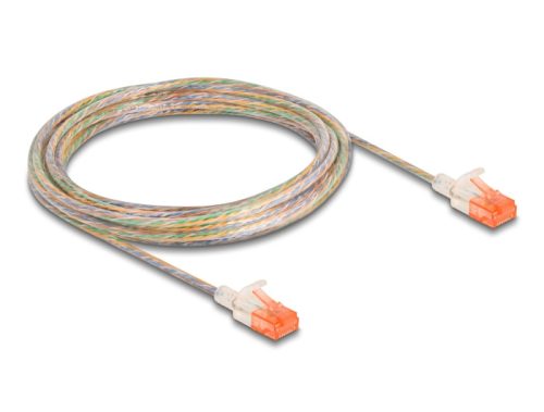 Delock RJ45 hálózati kábel Cat.6A U/UTP vékony 5 m áttetsző (80356)