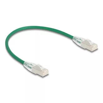   Delock RJ45 hálózati kábel Cable Cat.6A apa   apa hajlított csatlakozóval U/FTP Slim 0,3 m, zöld (80363)