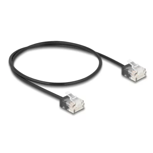 Delock RJ45 hálózati kábel Cat.6 UTP ultra vékony 0,5 m, fekete (80370)
