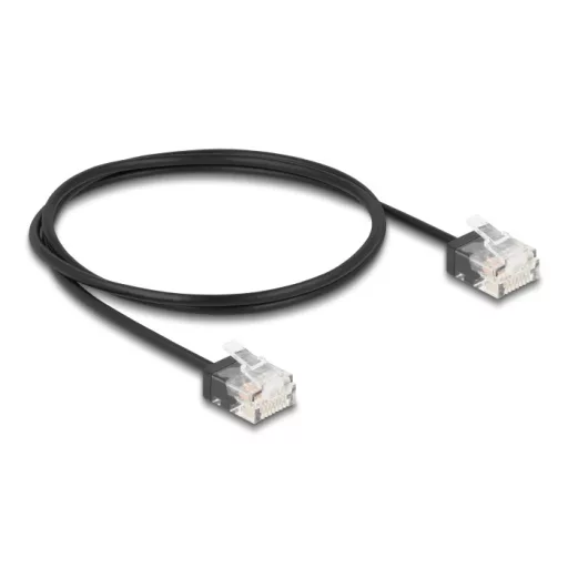 Delock RJ45 hálózati kábel Cat.6 UTP ultra vékony 1 m, fekete (80371)
