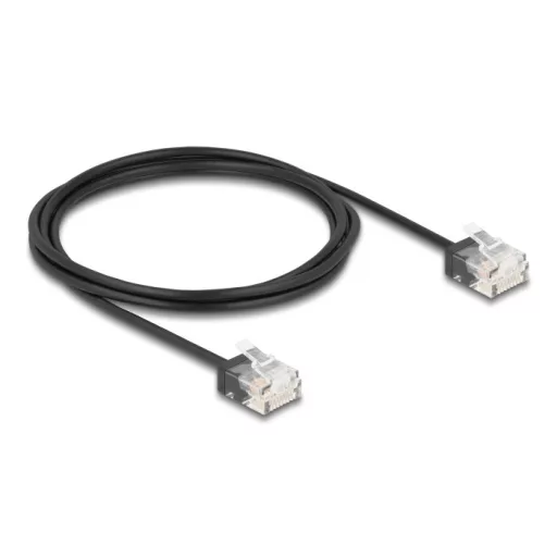 Delock RJ45 hálózati kábel Cat.6 UTP ultra vékony 2 m, fekete (80372)