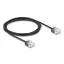 Delock RJ45 hálózati kábel Cat.6 UTP ultra vékony 2 m, fekete (80372)
