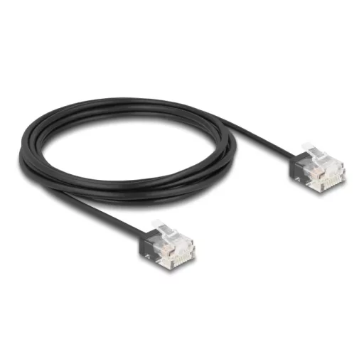 Delock RJ45 hálózati kábel Cat.6 UTP ultra vékony 3 m, fekete (80373)
