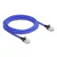 Delock RJ45 hálózati kábel fonott borítással Cat.6A U/FTP Slim, 3 m, kék (80379)