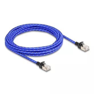   Delock RJ45 hálózati kábel fonott borítással Cat.6A U/FTP Slim, 5 m, kék (80380)