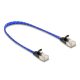 Delock RJ45 lapos hálózati kábel fonott borítással Cat.6A U/FTP 0,3 m, kék