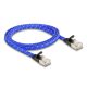 Delock RJ45 lapos hálózati kábel fonott borítással Cat.6A U/FTP 1 m, kék