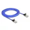 Delock RJ45 lapos hálózati kábel fonott borítással Cat.6A U/FTP 2 m, kék (80384)
