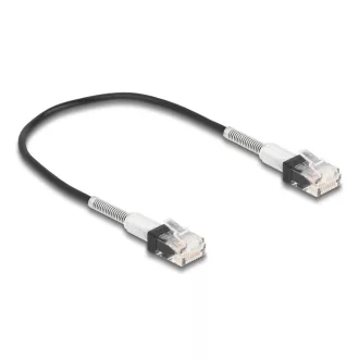   Delock RJ45 hálózati kábel dupla hajlítás védelemmel Cat.6A UTP Slim 0,3 m, fekete (80387)