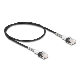   Delock RJ45 hálózati kábel dupla hajlítás védelemmel Cat.6A UTP Slim 0,5 m, fekete (80388)