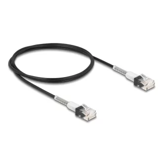   Delock RJ45 hálózati kábel dupla hajlítás védelemmel Cat.6A UTP Slim 1 m, fekete (80389)