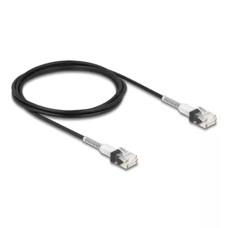   Delock RJ45 hálózati kábel dupla hajlítás védelemmel Cat.6A UTP Slim 2 m, fekete (80390)