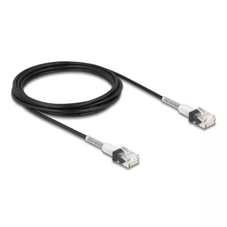   Delock RJ45 hálózati kábel dupla hajlítás védelemmel Cat.6A UTP Slim 3 m, fekete (80391)