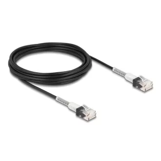   Delock RJ45 hálózati kábel dupla hajlítás védelemmel Cat.6A UTP Slim 5 m, fekete (80392)
