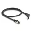 Delock RJ45 hálózati kábel Cat.8.1 S/FTP 90  fokban felfelé hajló / egyenes 0,5 m fekete (80393)