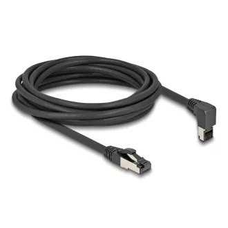   Delock RJ45 hálózati kábel Cat.8.1 S/FTP 90  fokban felfelé hajló / egyenes 5 m fekete (80397)