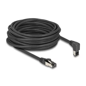   Delock RJ45 hálózati kábel Cat.8.1 S/FTP 90  fokban felfelé hajló / egyenes 10 m fekete (80398)