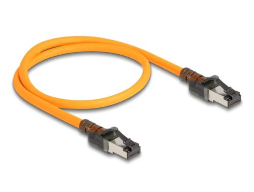 Delock RJ45 hálózati kábel USB Type-C  porttal megtalálási, önazonosítási funkcióval Cat.6A S/FTP 0,5 m narancssárga