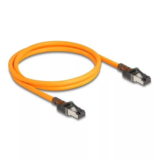 Delock RJ45 hálózati kábel USB Type-C  porttal megtalálási, önazonosítási funkcióval Cat.6A S/FTP 1 m narancssárga (80405)