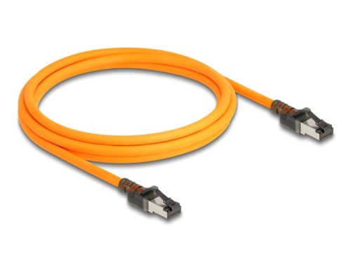 Delock RJ45 hálózati kábel USB Type-C  porttal megtalálási, önazonosítási funkcióval Cat.6A S/FTP 2 m narancssárga (80408)