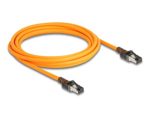 Delock RJ45 hálózati kábel USB Type-C  porttal megtalálási, önazonosítási funkcióval Cat.6A S/FTP 3 m narancssárga