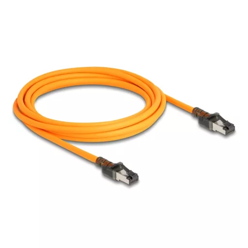 Delock RJ45 hálózati kábel USB Type-C  porttal megtalálási, önazonosítási funkcióval Cat.6A S/FTP 3 m narancssárga (80410)