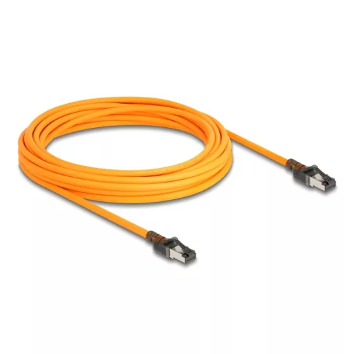 Delock RJ45 hálózati kábel USB Type-C  porttal megtalálási, önazonosítási funkcióval Cat.6A S/FTP 7,5 m narancssárga (80415)