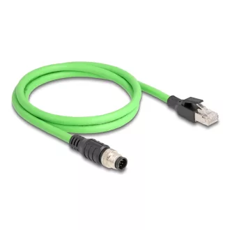   Delock Kábel M12 A kódolt 8 tűs apa - RJ45 apa PUR (TPU) 1 m (80421)