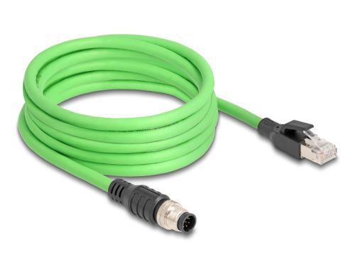 Delock Kábel M12 A kódolt 8 tűs apa - RJ45 apa PUR (TPU) 5 m (80424)