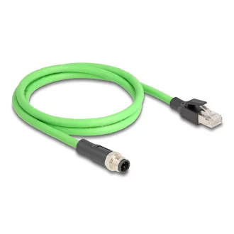   Delock Kábel M12 D kódolt 4 tűs apa - RJ45 apa PUR (TPU) 1 m (80426)