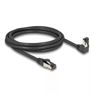   Delock RJ45 hálózati kábel Cat.8.1 S/FTP 90  fokban lefelé hajló / egyenes 2 m fekete (80446)