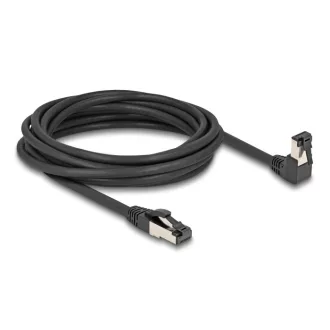   Delock RJ45 hálózati kábel Cat.8.1 S/FTP 90  fokban lefelé hajló / egyenes 5 m fekete (80448)