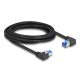 Delock RJ45 hálózati kábel Cat.6A S/FTP jobb / bal, hajlított, 3 m, fekete színű