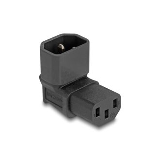   Delock Tápadapter IEC 60320 - C14 - C13, apa / anya, 10 A, 90 -ban hajlított (80472)