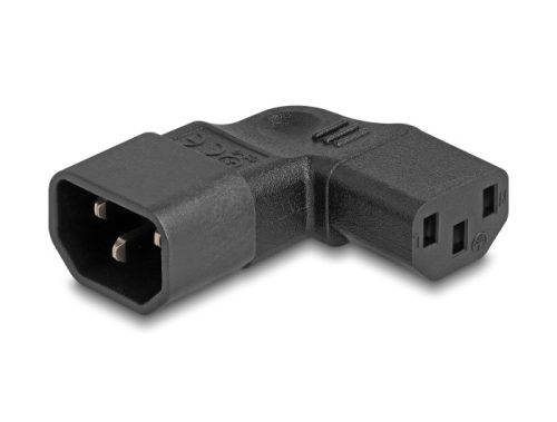 Delock Tápadapter IEC 60320 - C14 - C13, apa / anya, 10 A, 90 -ban balra / jobbra hajlított (80474)