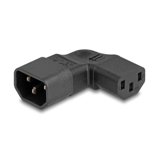 Delock Tápadapter IEC 60320 - C14 - C13, apa / anya, 10 A, 90 -ban balra / jobbra hajlított (80474)