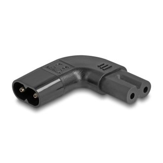   Delock Tápadapter IEC 60320 - C8 - C7, apa / anya, 2,5 A, 90 -ban balra / jobbra hajlított (80475)