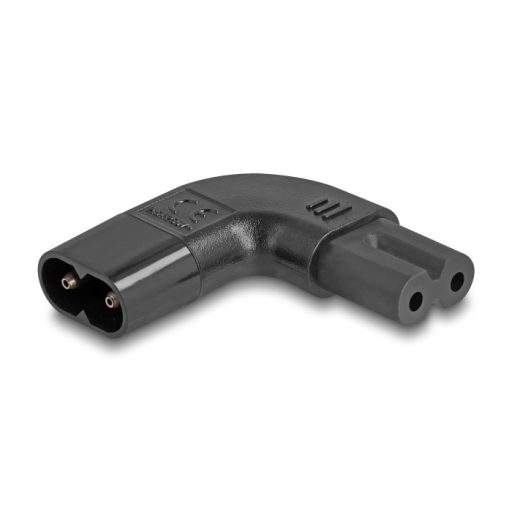 Delock Tápadapter IEC 60320 - C8 - C7, apa / anya, 2,5 A, 90 -ban balra / jobbra hajlított (80475)