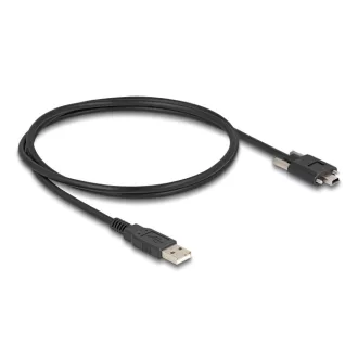   Delock USB 2.0 A-típusú kábel apa - Mini-B-típusú apa csavarokkal 1 m fekete (80478)