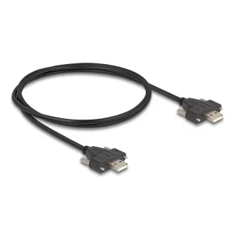   Delock USB 2.0 A-típusú kábel apa   apa csavarokkal 1 m fekete (80479)