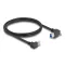 Delock USB 5 Gbps kábel A-típusú USB apa 90 -ban lefelé hajlított   B-típusú USB apa csavarral 90 -ban jobbra hajlított 1 m fekete (80481)