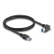 Delock USB 5 Gbps kábel A-típusú USB apa egyenes   B-típusú USB apa csavarral 90 -ban jobbra hajlított 1 m fekete (80484)