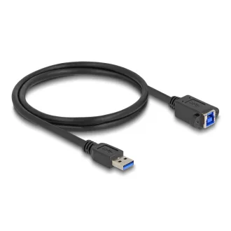   Delock USB 5 Gbps kábel A-típusú USB apa   B-típusú USB anya installációhoz 1 m, fekete (80485)