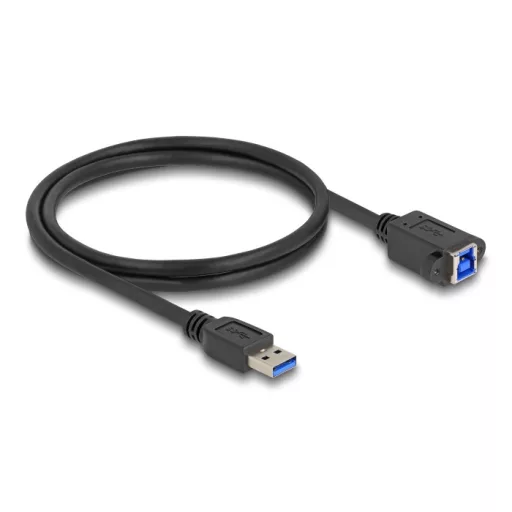 Delock USB 5 Gbps kábel A-típusú USB apa   B-típusú USB anya installációhoz 1 m, fekete (80485)