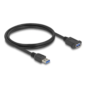  Delock USB 5 Gbps kábel A-típusú USB apa   A-típusú USB anya installációhoz 1 m, fekete (80486)