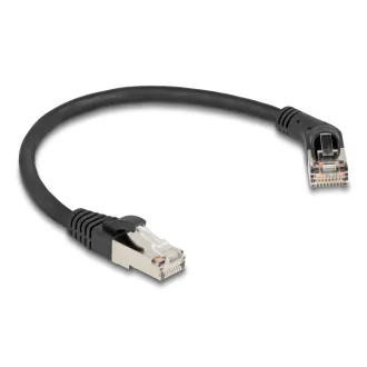   Delock RJ45 hálózati kábel Cat.6A S/FTP 45 -ben jobbra hajlított apa   egyenes apa 0,25 m fekete (80487)