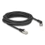 Delock RJ45 hálózati kábel Cat.6A S/FTP 45 -ben jobbra hajlított apa   egyenes apa 5 m fekete (80499)