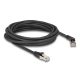 Delock RJ45 hálózati kábel Cat.6A S/FTP 45 -ben jobbra hajlított apa   egyenes apa 5 m fekete (80499)